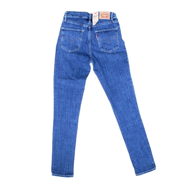 Levi's 721 High-Rise Skinny Denim Blue Jeans - Picture 4 of 8